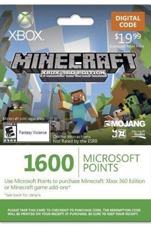 Xbox Live 1600 Microsoft Points for Minecraft: Xbox 360 Edition