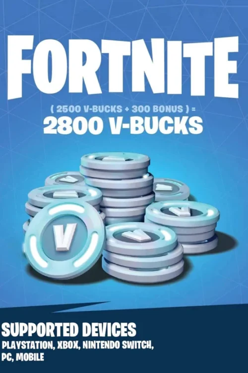 Buy Fortnite 2800 V-Bucks Gift Card Global | PC PlayStation Xbox Switch Mobile | Instant email delivery