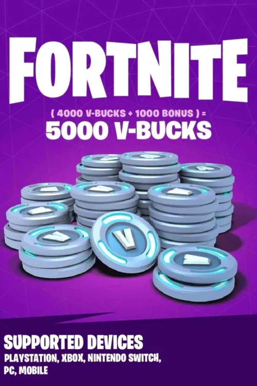 Buy Fortnite 5000 V-Bucks Gift Card Global | PC PlayStation Xbox Switch Mobile | Instant email delivery