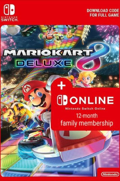 Mario Kart 8 Deluxe + 12 Month Family Membership Switch (EU & UK)